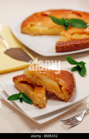 Tarte aux poires. Recette disponible. Banque D'Images