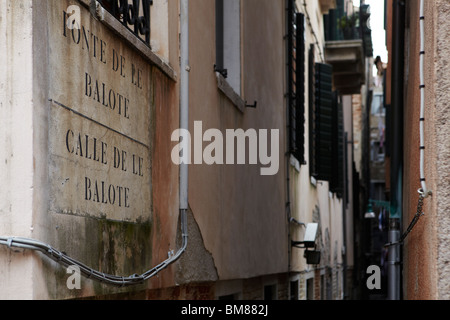 La signalisation routière, Venise, Italie Banque D'Images