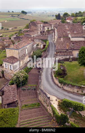 Vue sur Saint Emilion, Bordeaux, France. Banque D'Images