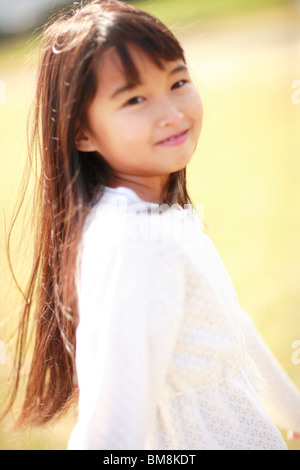 Portrait of Girl smiling, Awaji city, Hyogo Prefecture, Japan Banque D'Images