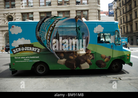 Le Ben & Jerry's ice cream truck dans Chelsea à New York Banque D'Images