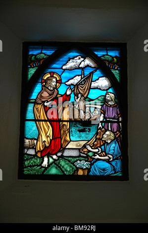 Vitrail de l'église de Saint Tugual, Herm. Banque D'Images