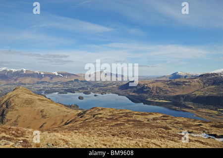 La vallée de Borrowdale avec Derwentwater Cumbria en Angleterre, du premier Moore Lake District en arrière-plan Skiddaw et Saddleback Banque D'Images