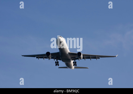 Lufthansa Airbus A330-300 en vol avec atterrissage. Banque D'Images