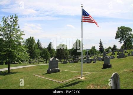 Tombe de patriot John Burns, défenseur civil au cours de la bataille de Gettysburg. Banque D'Images