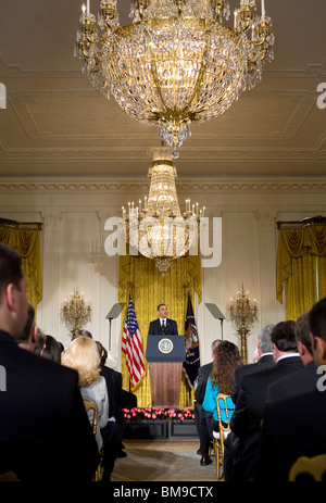 29 mai 2009 - Washington, D.C. - Le président Barack Obama prononce une allocution sur les efforts visant à assurer l'infrastructure cyber nations unies. Banque D'Images