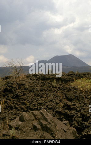 Les champs de lave du volcan Paricutin, Volcan et un cône de cendres volcan de Michoacan, Mexique Banque D'Images