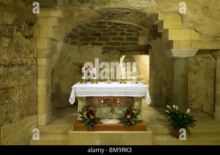 La grotte de l'Église catholique de l'annonciation ou de la basilique de l'Annonciation dans la ville de Nazareth en Galilée, dans le nord d'Israël Banque D'Images