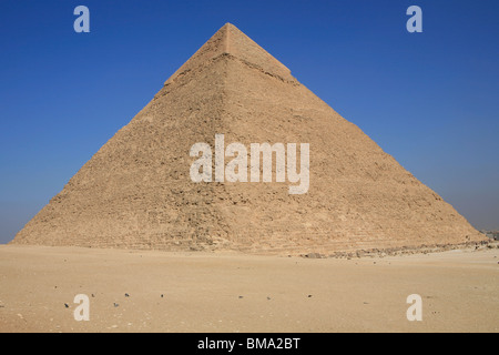 La pyramide de pharaon égyptien Khafré (4ème dynastie) dans la région de Giza, Egypte Banque D'Images