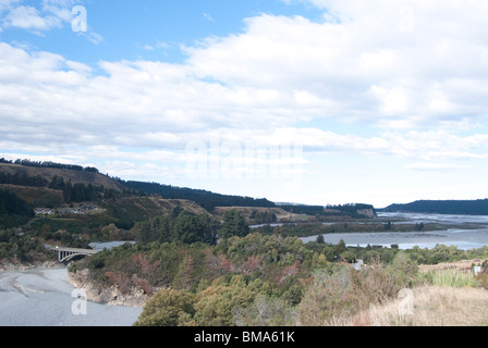 Rivière Rakaia, à la Gorge, Rakaia SH77, île du Sud, Nouvelle-Zélande Banque D'Images