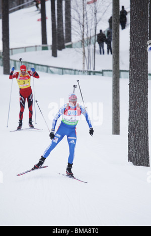 Ivan Tcherezov Russie Hommes 12,5 km poursuite Biathlon Coupe du Monde IBU Kontiolahti en Finlande le 14 mars 2010 Photo : Rob WATKINS Banque D'Images