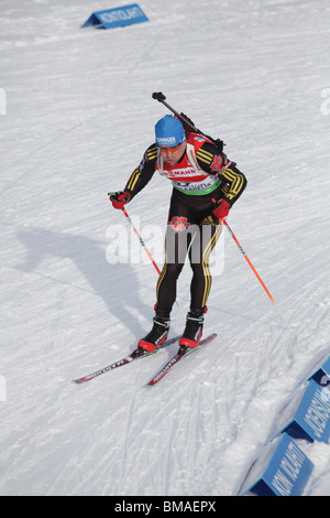 Michael Greis Allemagne hommes 10km Sprint IBU World Cup Biathlon Kontiolahti en Finlande le 14 mars 2010 Photo : Rob WATKINS Banque D'Images