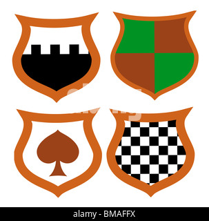 Vector illustration d'un thème médiéval shields Banque D'Images