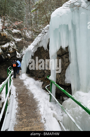 Les glaçons dans les gorges de Breitachklamm (près d'Oberstdorf), Bavière, Allemagne Banque D'Images