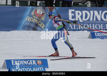 Anna Carin Olofsson-Zidek sprint 7,5 km femmes Suède IBU World Cup Biathlon Kontiolahti en Finlande le 14 mars 2010 Photo : Rob WATKINS Banque D'Images