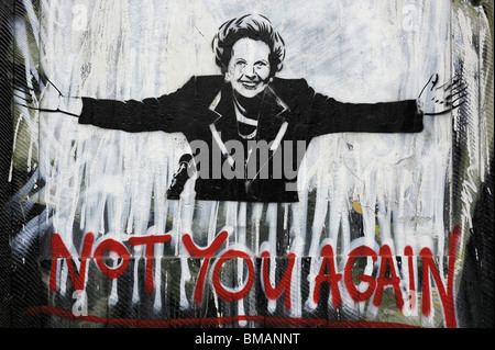 Margaret Thatcher manchester northern quarter graffiti Banque D'Images