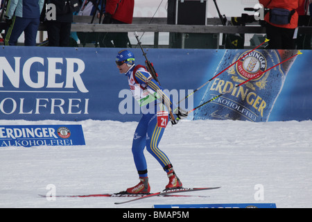 Anna Carin Olofsson-Zidek sprint 7,5 km femmes Suède IBU World Cup Biathlon Kontiolahti en Finlande le 14 mars 2010 Photo : Rob WATKINS Banque D'Images