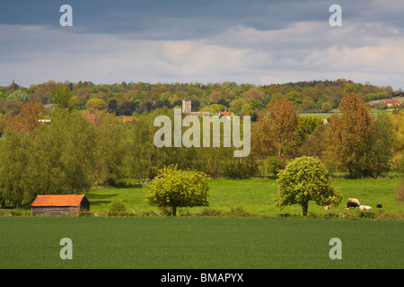 Grande-bretagne Angleterre Essex Dedham Vale Suffolk Frontières nord vers l'église paroissiale de St Mary de Stratford Banque D'Images