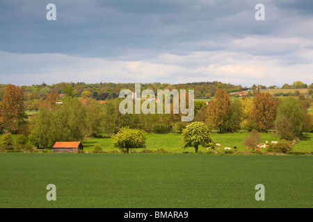 Grande-bretagne Angleterre Essex Dedham Vale Suffolk Frontières nord vers l'église paroissiale de St Mary de Stratford Banque D'Images