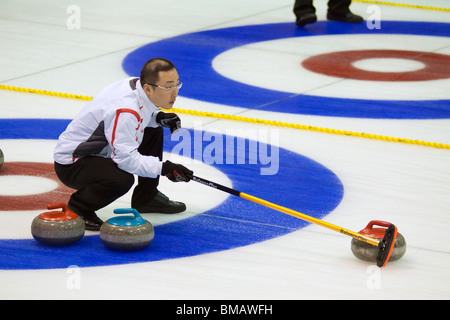 2009 Tournoi de curling Classic Bear Mountain-Victoria, Colombie-Britannique, Canada. Banque D'Images