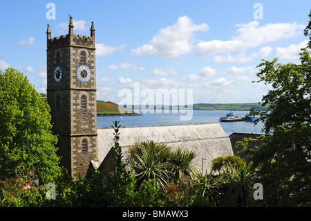 Vue sur la baie de Falmouth, Cornwall, uk Banque D'Images