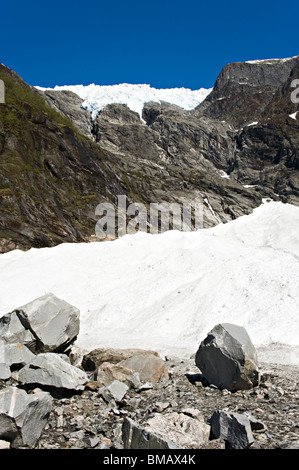 Belle et Supphellebreen Flatbreen glaciers dans le Parc National de Jostedalsbreen Fjaerland Norvège Banque D'Images