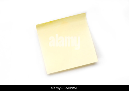 Sticky note on white Banque D'Images