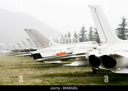 Vieux avions de chasse mig exposition en Chine Banque D'Images