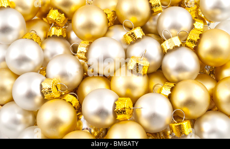 Pack complet d'argent et d'opaque or boules de Noël Banque D'Images