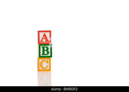 Enfants colorés blocks spelling ABC Banque D'Images