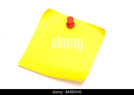 Notez papier jaune Banque D'Images