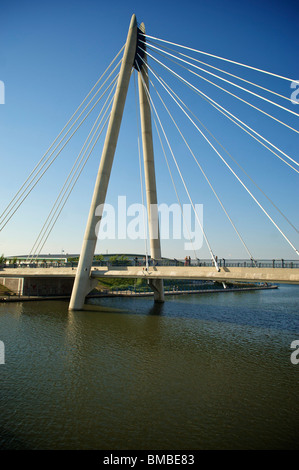 Traversée de pont maritime sur le lac marin,Southport Merseyside,,UK Banque D'Images