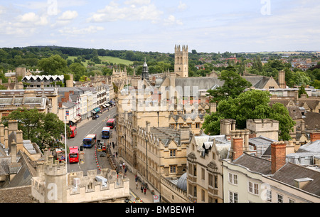 Oxford High Street à partir de ci-dessus Banque D'Images