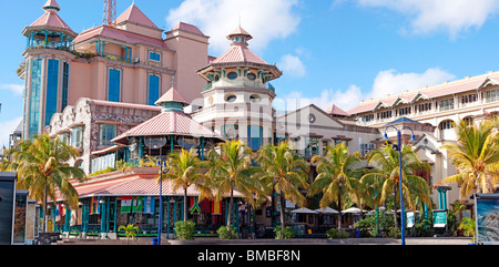 Les bâtiments commerciaux, restaurants, bureaux, cinéma à Caudan Waterfront à Port-Louis, Maurice Banque D'Images