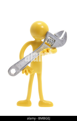 Caoutchouc Figure miniature avec Spanner Banque D'Images