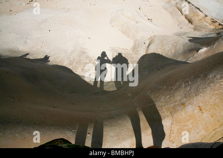 Les droits de l'ombre sur une dune de sable dans le désert Banque D'Images