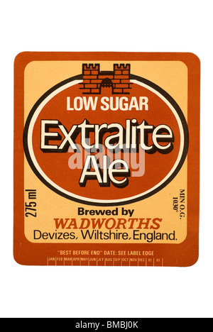 Wadworths Brown Ale bière en bouteille étiquette - circa 1982-1983. Banque D'Images