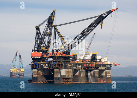 La Norvège Stavanger oil rig Banque D'Images