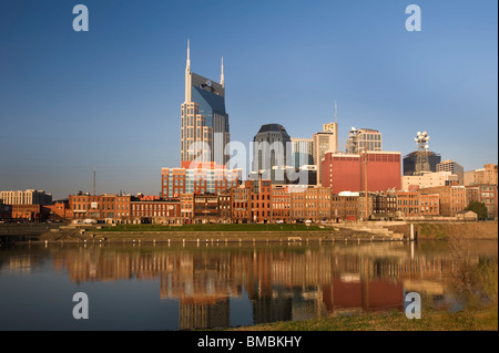 Nashville Tennessee Riverfront Park et First Avenue Banque D'Images