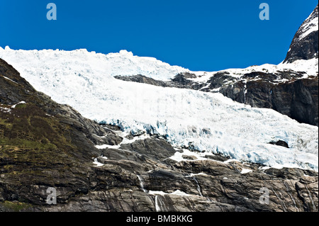 L'ancien Glacier Boyabreen congelés dans le Parc National de Jostedalsbreen Fjaerland Norvège Banque D'Images