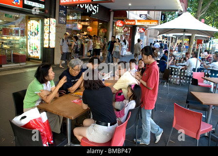 Coin repas extérieur Swanston Street, Melbourne, Victoria, Australie Banque D'Images