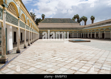 La cour centrale du Palais El Bahia , Marrakech , Maroc , Afrique du Nord Banque D'Images