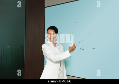 Businesswoman giving presentation dans une salle du conseil Banque D'Images