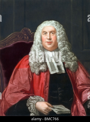 Juriste britannique, homme politique  + juge Sir William Blackstone (1723 - 1780) - auteur du commentaire sur les lois de l'Angleterre. Banque D'Images