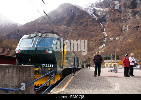 Flamsbana in Norway Mountain Railway, Flam, Norway, Scandinavia, Europe Banque D'Images