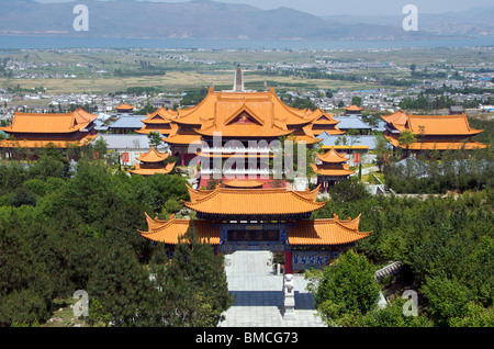 Vue panoramique du complexe du temple Chongsheng Dali Yunnan Chine Banque D'Images