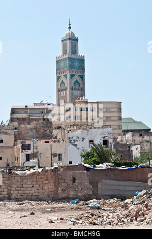 Afrique Casablanca Maroc Maroc mosquée minaret verticale Banque D'Images