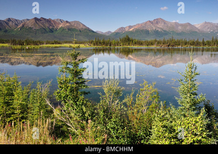 Montagnes à Mentasta Mentasta Pass, Alaska, USA Banque D'Images