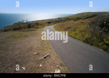 Voir d & du south west coast path dans le Dorset. tête de durlston Country Park près de swanage Banque D'Images