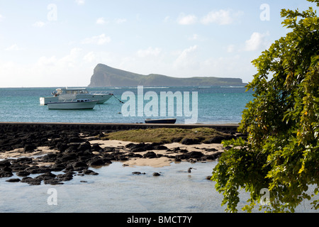 Coin de Mire,sur le nord de l'île tropicale de l'Ile Maurice Banque D'Images